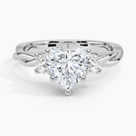Twisted Vine Three Stone Diamond Ring Platinum Heart Engagement Ring