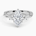 Twisted Vine Three Stone Diamond Ring Platinum Marquise Engagement Ring