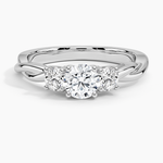Twisted Vine Three Stone Diamond Ring Platinum Round Engagement Ring