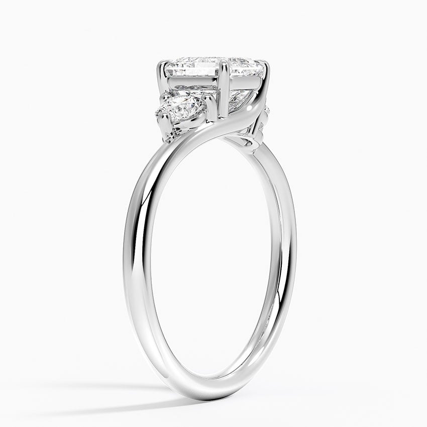 Atelier Three Stone Diamond Ring (1/3 ct. tw.) Platinum Asscher Engagement Ring
