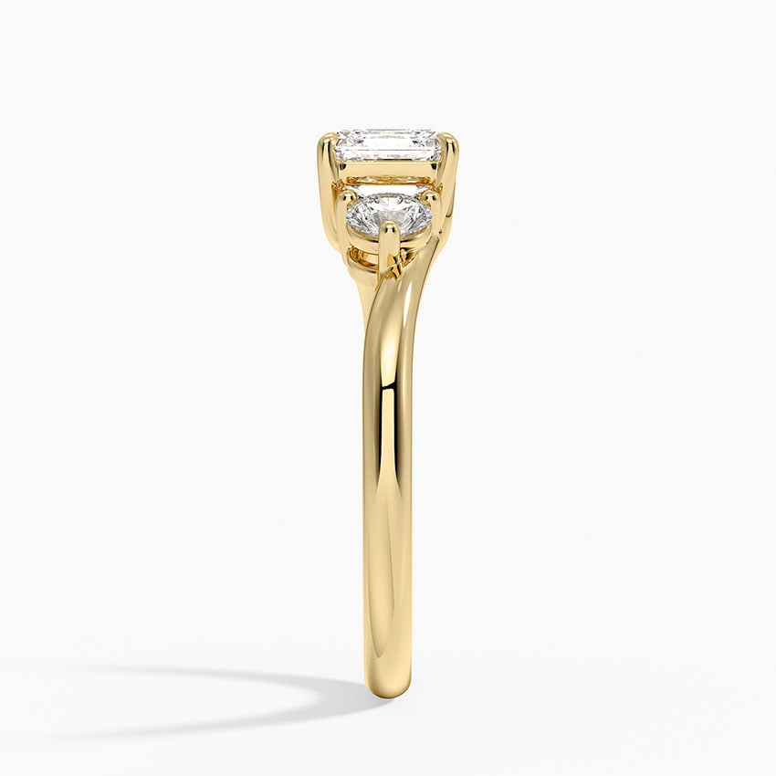 Atelier Three Stone Diamond Ring (1/3 ct. tw.) Yellow Gold 18k Asscher Engagement Ring