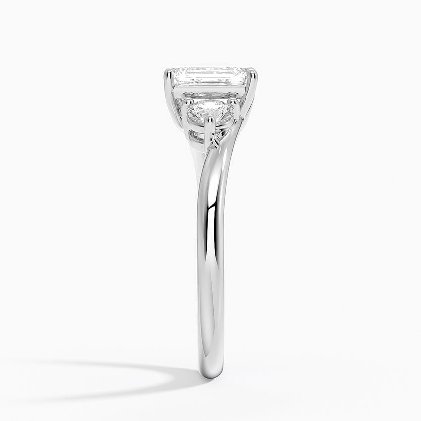 Atelier Three Stone Diamond Ring (1/3 ct. tw.) Platinum Emerald Engagement Ring