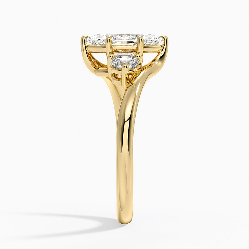 Atelier Three Stone Diamond Ring (1/3 ct. tw.) Yellow Gold 18k Marquise Engagement Ring