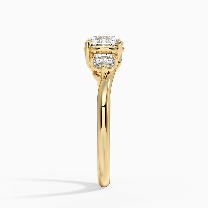 Atelier Three Stone Diamond Ring (1/3 ct. tw.) Yellow Gold 18k Round Engagement Ring