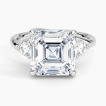 Atelier Three Stone Diamond Ring (1/3 ct. tw.) Platinum Asscher Engagement Ring