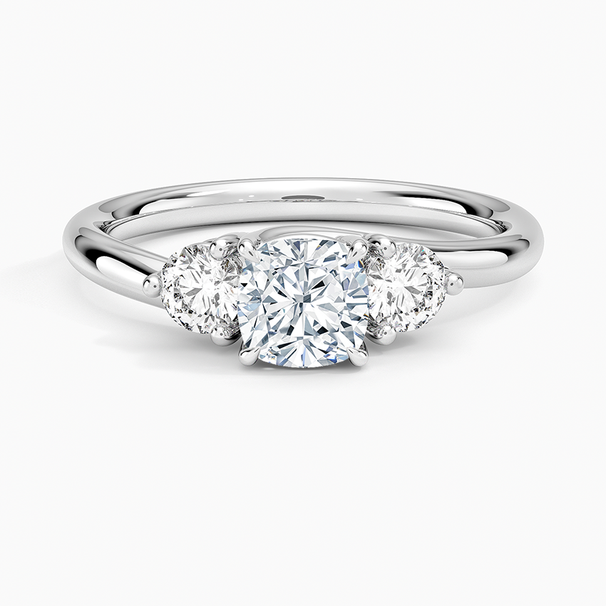 Atelier Three Stone Diamond Ring (1/3 ct. tw.) Platinum Cushion Engagement Ring