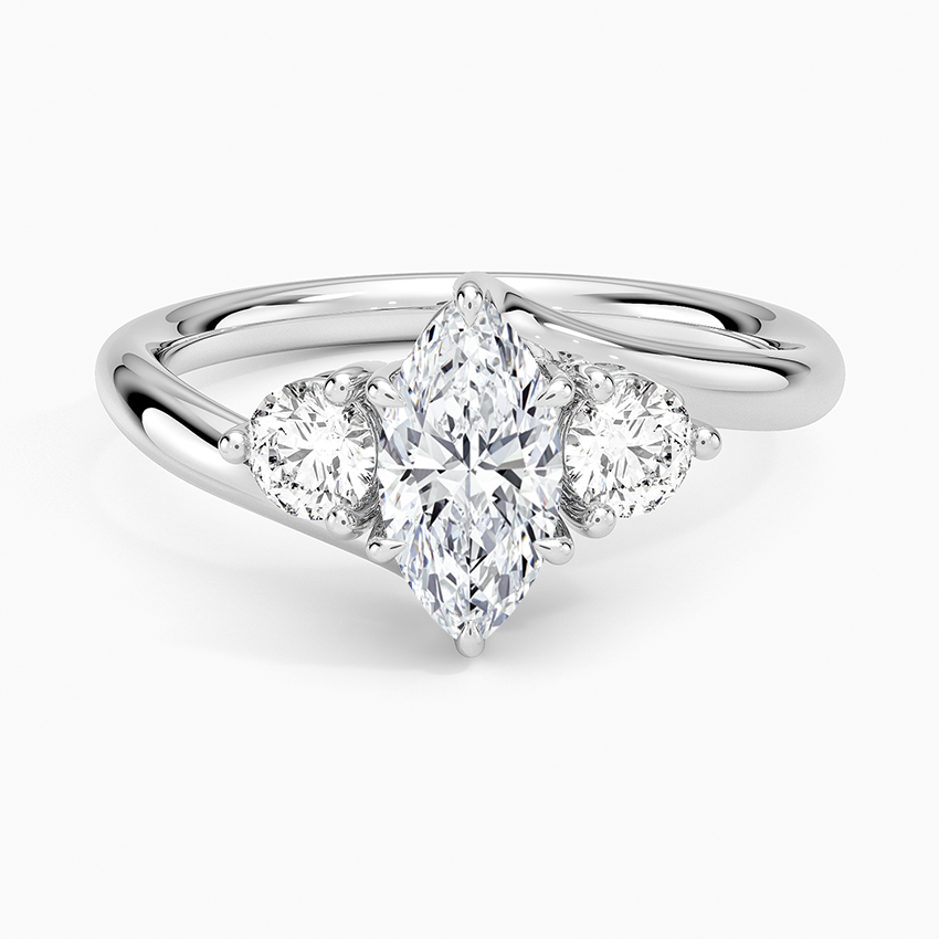 Atelier Three Stone Diamond Ring (1/3 ct. tw.) Platinum Marquise Engagement Ring