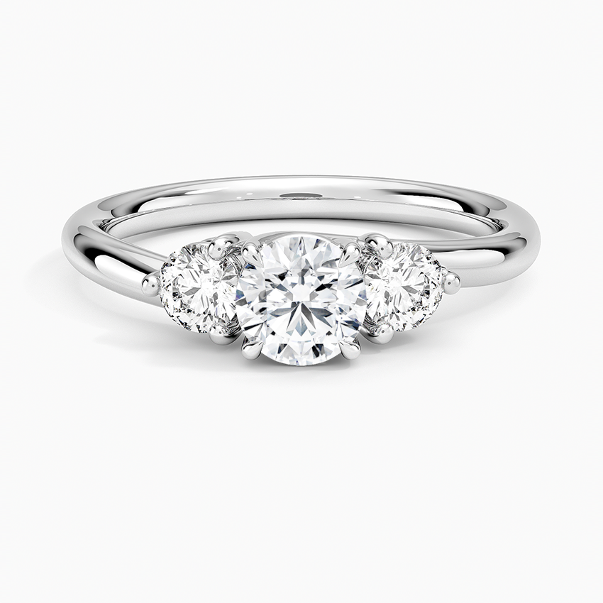 Atelier Three Stone Diamond Ring (1/3 ct. tw.) Platinum Round Engagement Ring