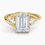 Atelier Three Stone Diamond Ring (1/3 ct. tw.) Yellow Gold 18k Emerald Engagement Ring