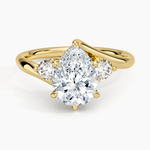 Atelier Three Stone Diamond Ring (1/3 ct. tw.) Yellow Gold 18k Pear Engagement Ring