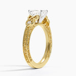 Aberdeen Celtic Diamond Ring Yellow Gold 18k Emerald Engagement Ring