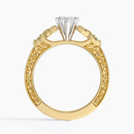 Aberdeen Celtic Diamond Ring Yellow Gold 18k Heart Engagement Ring