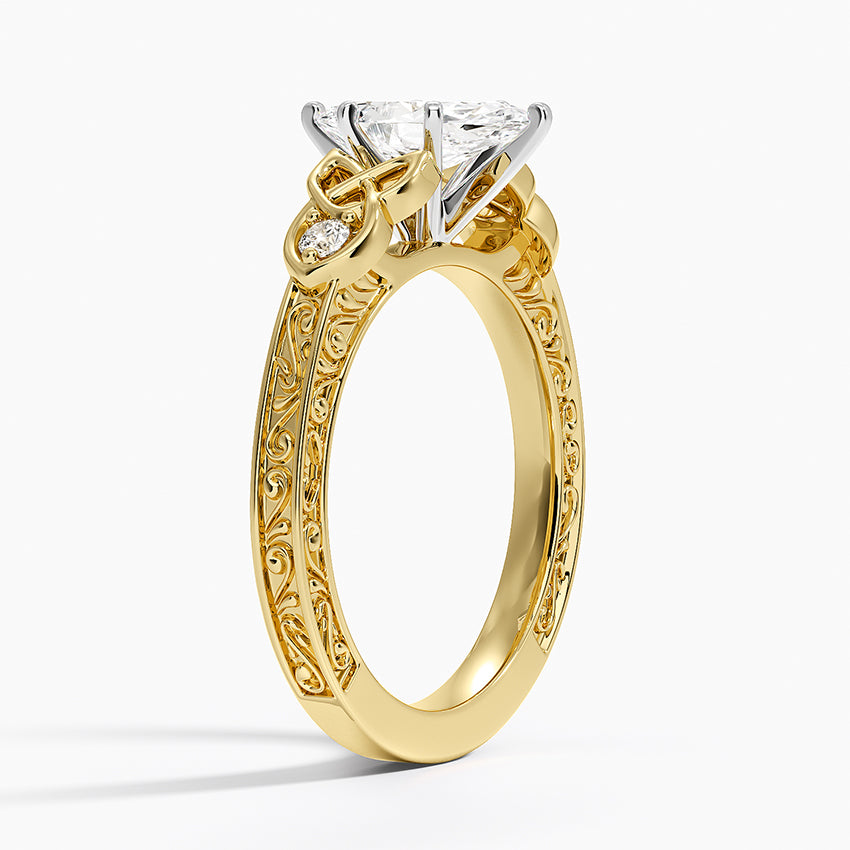 Aberdeen Celtic Diamond Ring Yellow Gold 18k Marquise Engagement Ring