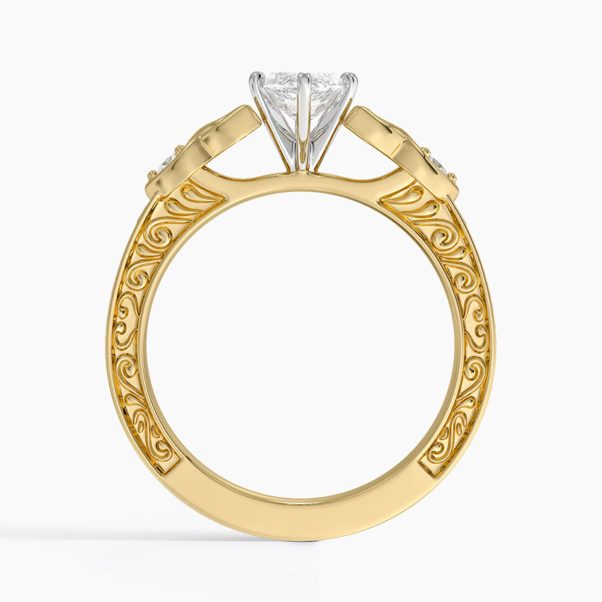 Aberdeen Celtic Diamond Ring Yellow Gold 18k Marquise Engagement Ring