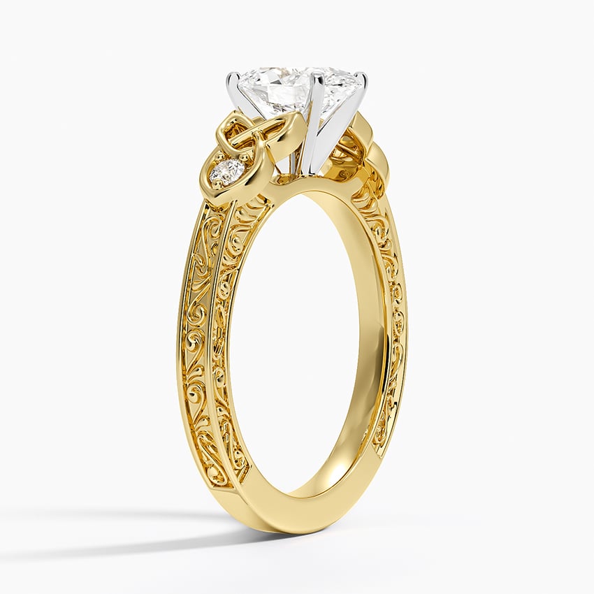 Aberdeen Celtic Diamond Ring Yellow Gold 18k Oval Engagement Ring