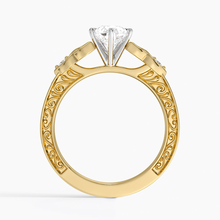 Aberdeen Celtic Diamond Ring Yellow Gold 18k Pear Engagement Ring