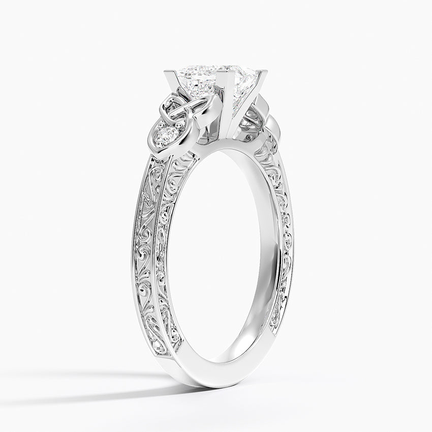 Aberdeen Celtic Diamond Ring Platinum Princess Engagement Ring