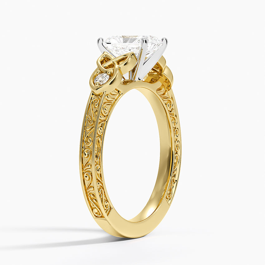 Aberdeen Celtic Diamond Ring Yellow Gold 18k Radiant Engagement Ring