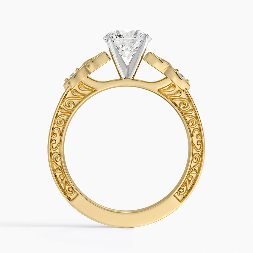 Aberdeen Celtic Diamond Ring Yellow Gold 18k Round Engagement Ring