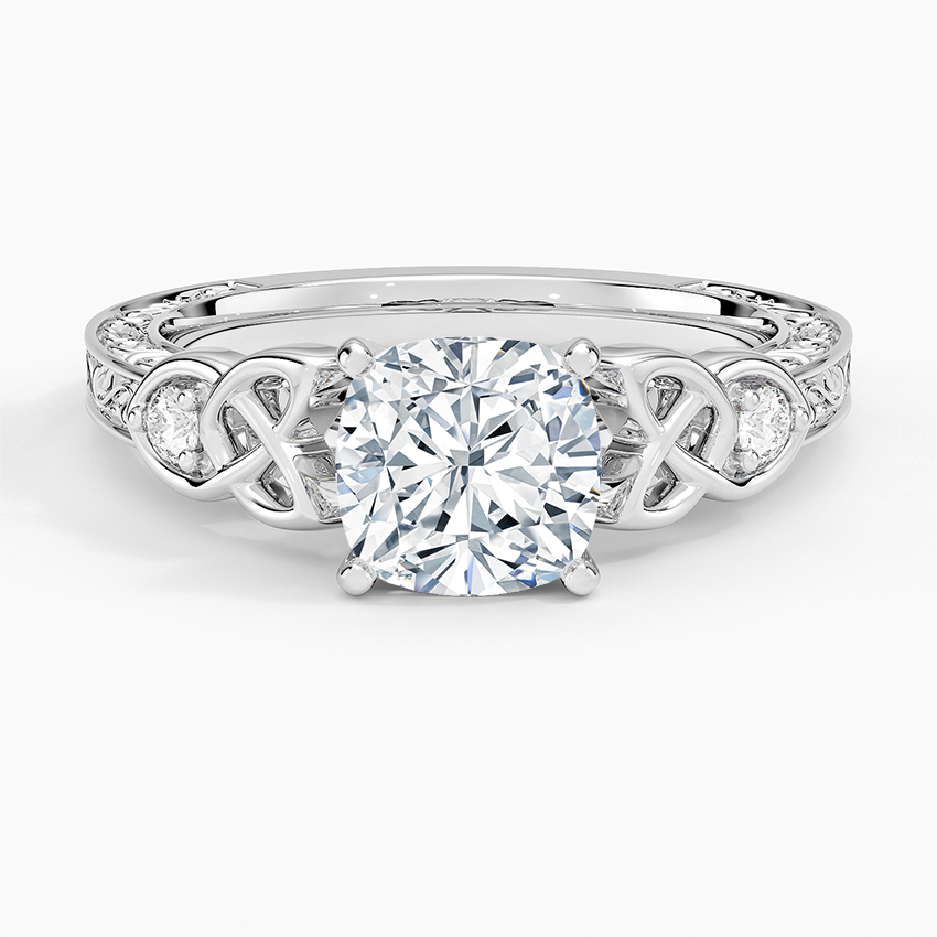 Aberdeen Celtic Diamond Ring Platinum Cushion Engagement Ring