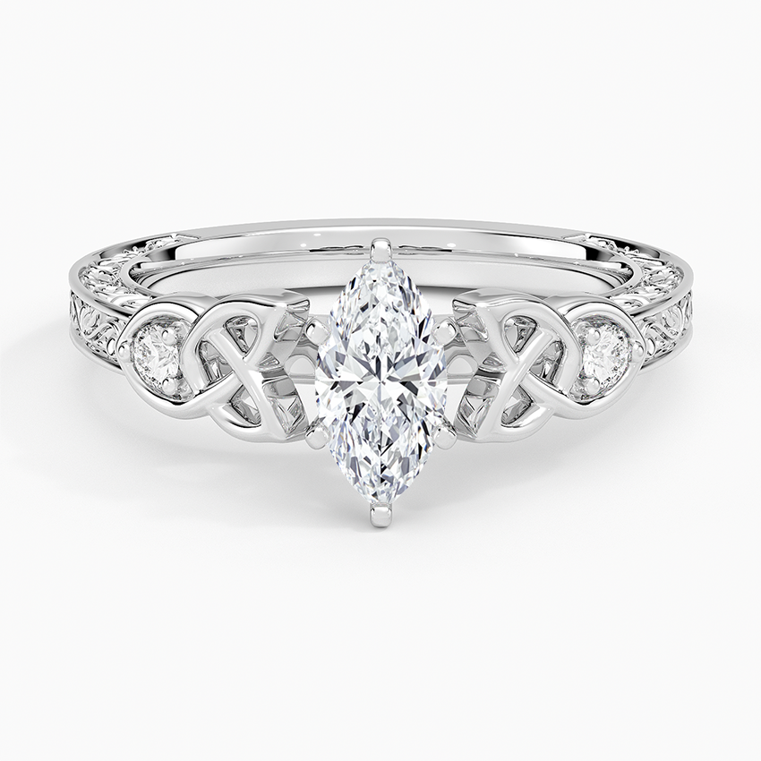 Aberdeen Celtic Diamond Ring Platinum Marquise Engagement Ring