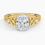 Aberdeen Celtic Diamond Ring Yellow Gold 18k Oval Engagement Ring