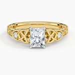 Aberdeen Celtic Diamond Ring Yellow Gold 18k Radiant Engagement Ring