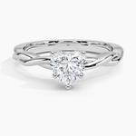 Twisted Vine Hidden Halo Diamond Ring Platinum Heart Engagement Ring