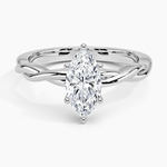 Twisted Vine Hidden Halo Diamond Ring Platinum Marquise Engagement Ring
