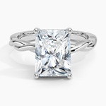 Twisted Vine Hidden Halo Diamond Ring Platinum Radiant Engagement Ring