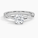 Twisted Vine Hidden Halo Diamond Ring Platinum Round Engagement Ring