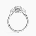 Trellis Three Stone Pear Diamond Ring Platinum Cushion Engagement Ring