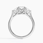Trellis Three Stone Pear Diamond Ring Platinum Emerald Engagement Ring