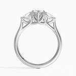 Trellis Three Stone Pear Diamond Ring Platinum Marquise Engagement Ring