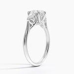 Trellis Three Stone Pear Diamond Ring Platinum Pear Engagement Ring