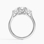 Trellis Three Stone Pear Diamond Ring Platinum Radiant Engagement Ring
