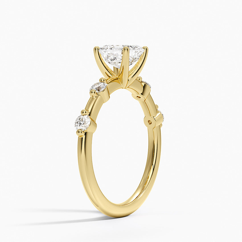 Aimee 1.7mm Diamond Ring Yellow Gold 18k Asscher Engagement Ring