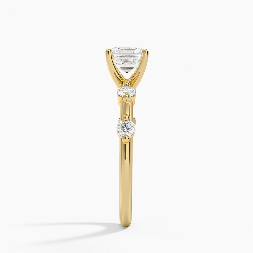 Aimee 1.7mm Diamond Ring Yellow Gold 18k Asscher Engagement Ring