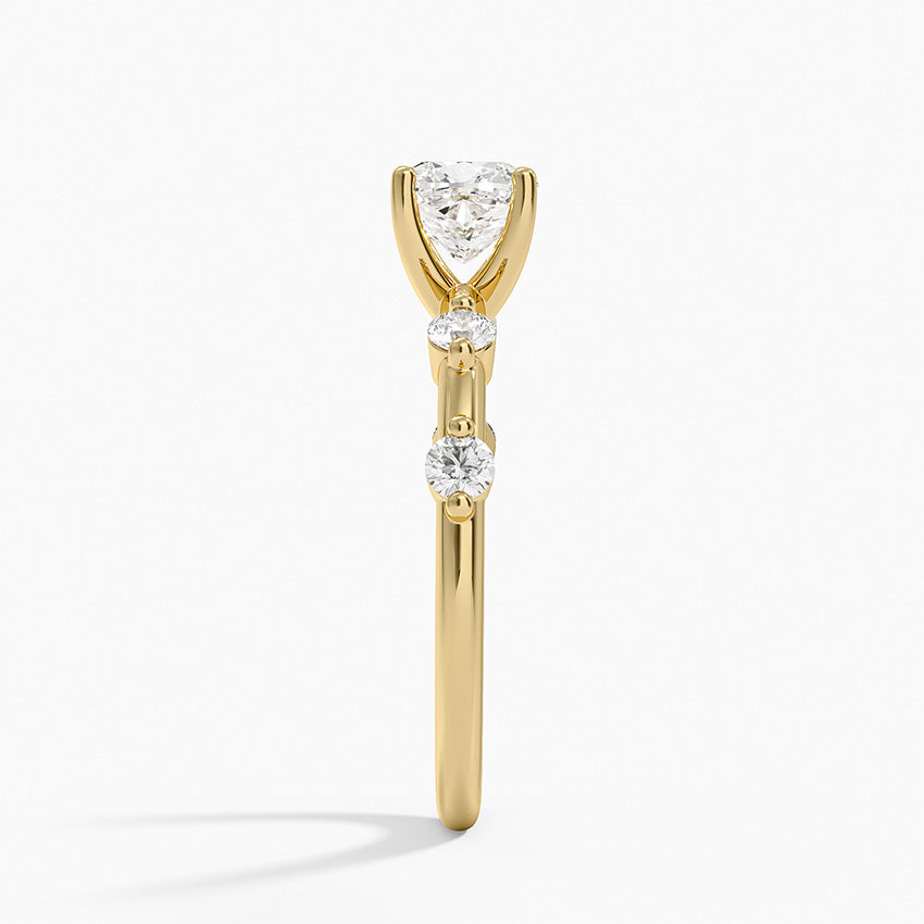 Aimee 1.7mm Diamond Ring Yellow Gold 18k Cushion Engagement Ring