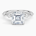 Aimee 1.7mm Diamond Ring Platinum Asscher Engagement Ring