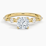 Aimee 1.7mm Diamond Ring Yellow Gold 18k Cushion Engagement Ring