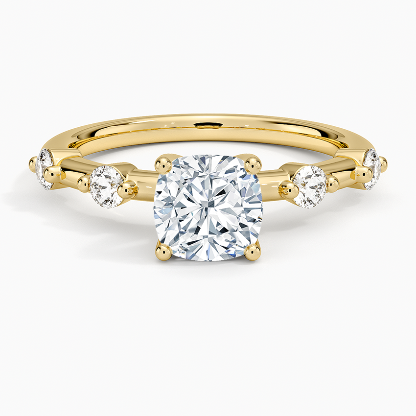 Aimee 1.7mm Diamond Ring Yellow Gold 18k Cushion Engagement Ring