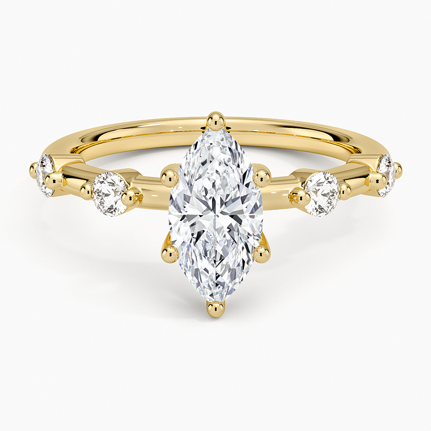 Aimee 1.7mm Diamond Ring Yellow Gold 18k Marquise Engagement Ring
