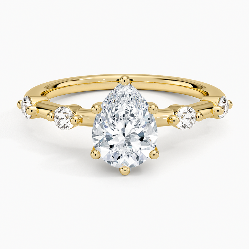 Aimee 1.7mm Diamond Ring Yellow Gold 18k Pear Engagement Ring