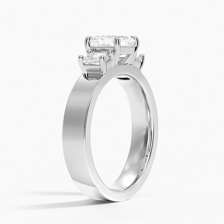 Peyton Emerald Cut Three Stone Diamond Ring (1/2 ct. tw.) Platinum Asscher Engagement Ring