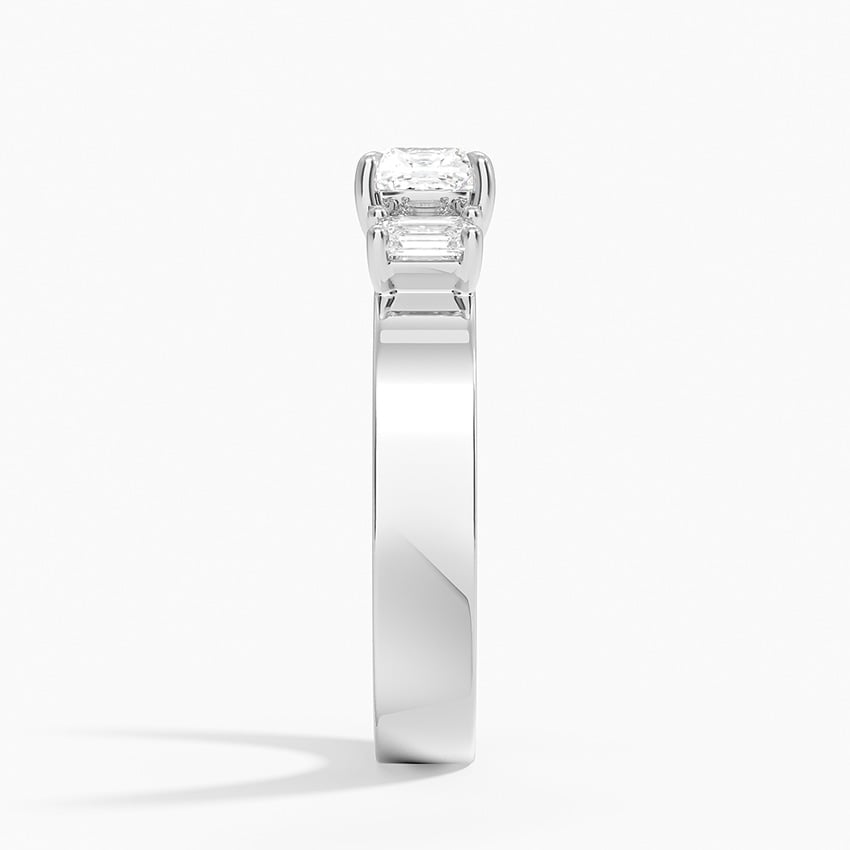 Peyton Emerald Cut Three Stone Diamond Ring (1/2 ct. tw.) Platinum Cushion Engagement Ring
