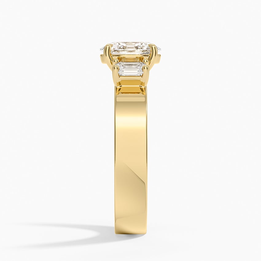 Peyton Emerald Cut Three Stone Diamond Ring (1/2 ct. tw.) Yellow Gold 18k Oval Engagement Ring