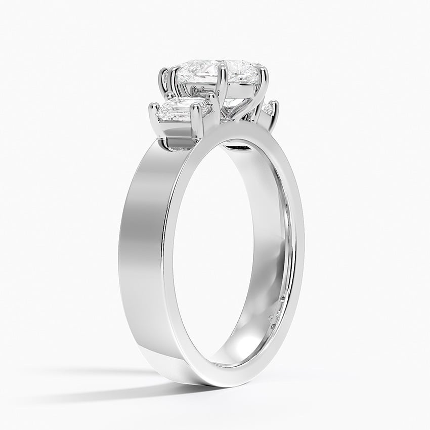 Peyton Emerald Cut Three Stone Diamond Ring (1/2 ct. tw.) Platinum Pear Engagement Ring