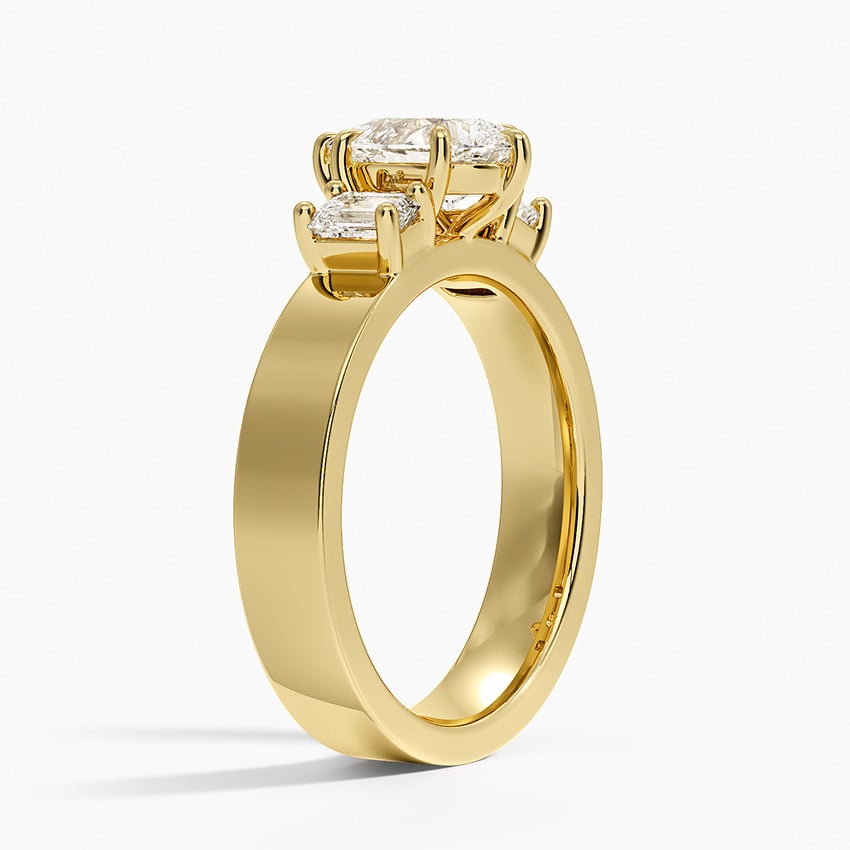 Peyton Emerald Cut Three Stone Diamond Ring (1/2 ct. tw.) Yellow Gold 18k Pear Engagement Ring