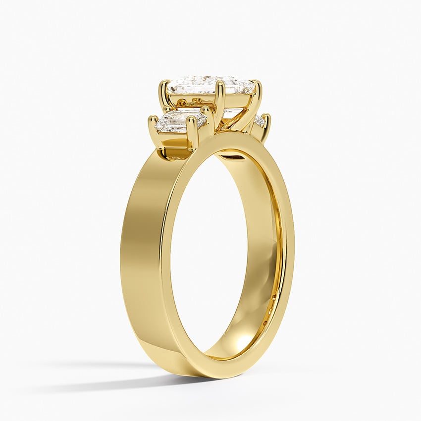 Peyton Emerald Cut Three Stone Diamond Ring (1/2 ct. tw.) Yellow Gold 18k Princess Engagement Ring